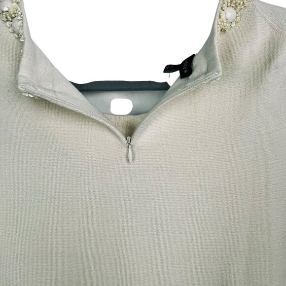 NWT Silk & Cotton Blend Embellished Shell Tank Cream Talbots Women XL Old Money - Picture 9 of 13